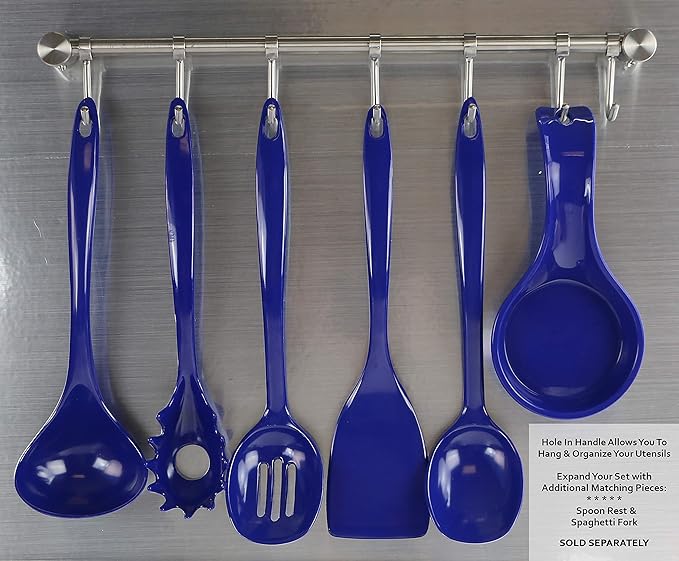 Reston Lloyd Melamine Soup Ladle Kitchen Utensil, Premium Quality Utensil with Heat Resistant Ergonomic Handle, Durable BPA-Free Plastic, 10.5 inch long, 6pc Set, Indigo - Image 5