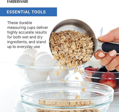 Farberware Professional Set of 5 Stainless Steel Measuring Cups, Precision and Ease in Every Scoop, Features Magnetic Handles for Easy Storage, Dishwasher Safe - Image 5