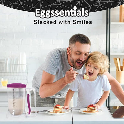 Eggssentials – Batter Dispenser Mess-Free, Squeeze Handle, Cupcakes, Waffles & More – Durable, Easy-Pour Pancake Dispenser Bottle for Smooth Baking