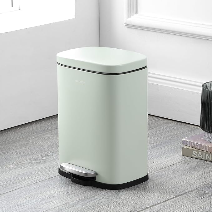 happimess HPM1006E Connor Rectangular 13-Gallon Trash Can with Soft-Close Lid and FREE Mini Trash Can, Fingerprint Resistant, Modern, Minimalistic for Home, Kitchen, Office, Bathroom, Pistachio Gelato - Image 7