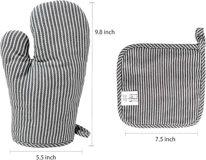4Pcs Oven Mitts and Pot Holders, Heat Resistant Oven Mitts Set with Pothholder,Heat Resistant Microwave Gloves Safe for Baking,Cooking, BBQ - Image 3