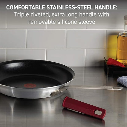 T-Fal Professional VX3 Brushed Nonstick Fry Pan with Stainless Steel Handle 10 Inch, Oven Broiler Safe 400F, Cookware, Pots and Pans, Frying Pan, Restaurant Grade, Certified by the NSF and CBA, Black - Image 5