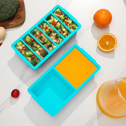 2-Pack Silicone Freezer Trays with Lid, 2 Large 2-Cup(500ml) & 6 Small 1/2-Cup(125ml) Soup Freezer Container Molds, Ice Cube Tray For Meal Prep & Freezing Soup, Stews, Sauces, Oven & Dishwasher-Safe - Image 7