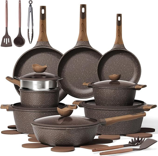 CAROTE 26PCS Pots and Pans Set Non Stick, Cookware Set Pots and Pans Induction Cook Ware, Nonstick Kitchen Cooking, PFOA Free by CAROTE