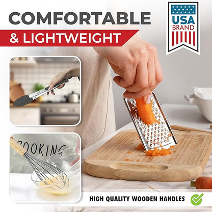 Kaluns 50 PCS Silicone Kitchen Utensils Set Complete Kitchen Set - 800°F Heat Resistant Non-Stick Premium Cooking Utensils W Wooden Handles - Can Opener, Masher, Turner, Silicone Spatula Set - Image 6