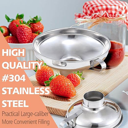 Anaeat Stainless Steel Canning Funnel with Handle for Wide and Regular Jars & Canning Jars, Wide-Mouth Funnels Excellent for Transferring Liquid and Dry Ingredients, Large Solids, Oil, Beans & Jams - Image 3