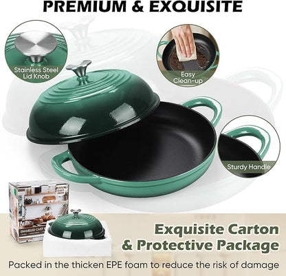 Bread Dutch Oven for Sourdough Baking (5.5 QT), Joyfair Enameled Cast Iron Dutch Oven Pot with Lid, Sourdough Bread Pan with Dual Handles, Non-Stick & Even Heat, Oven-safe up to 500°F, Olive Green - Image 6