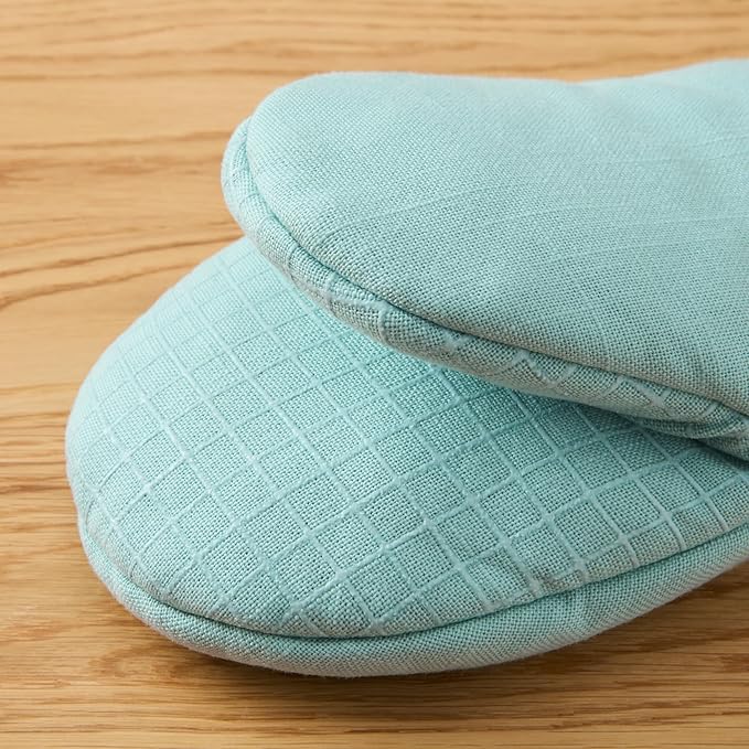 KITCHENAID Gourmet Series Gridlines Mini Oven Mitts 2-Pack Set, Heat Resistant up to 600°F, Soft Silicone Grip, Magnetic Cuff, Mineral Water Aqua, 5.5"x9" - Image 3