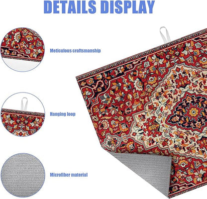 Boho Vintage Ethnic Dish Drying Mat for Kitchen Counter Persian Original Tribal Drying Pad Absorbent Dish Drainer Rack Mats Draining Pad - Image 3