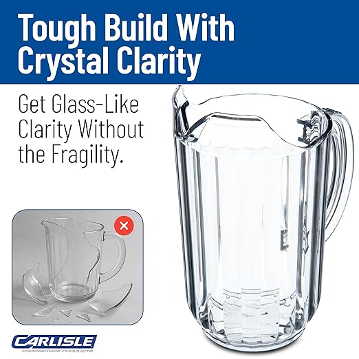 Carlisle FoodService Products 553807 Plastic Pitcher, 48 Ounces, Clear - Image 7