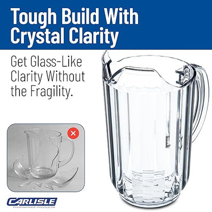 Carlisle FoodService Products 553807 Plastic Pitcher, 48 Ounces, Clear - Image 7