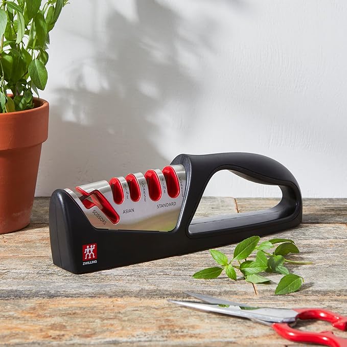 ZWILLING Razor-Sharp 4-Stage Pull Through Knife Sharpener with Shear Sharpener - Image 2