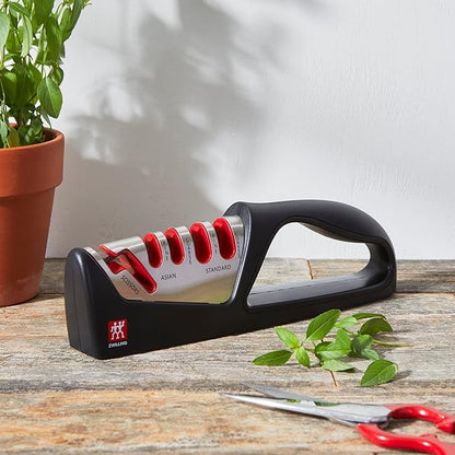 ZWILLING Razor-Sharp 4-Stage Pull Through Knife Sharpener with Shear Sharpener - Image 2