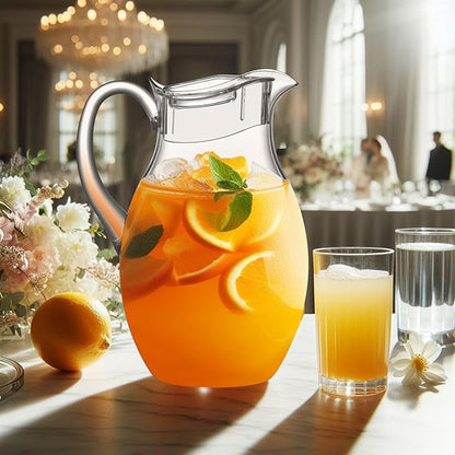 Amazing Abby - Bubbly Grand - Plastic Pitcher (96 oz, 3 Quart), Clear Water Pitcher with Lid, Fridge Jug, BPA-Free, Shatter-Proof, Great for Iced Tea, Sangria, Lemonade, Juice, Milk, and More - Image 4
