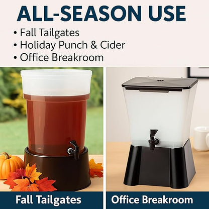 Carlisle FoodService Products Round Beverage Dispenser, Durable Drink Dispenser with Spigot and Sturdy Base for Catering, Events, and Parties, Plastic, 5 Gallons, Black - Image 4