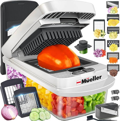 Mueller The Real Original Pro Chopper since 2013 Vegetable Chopper Mandoline Slicer, 8 Blade Food Veggie Chopper Onion Vegetable Cutter with Container, Kitchen Gadgets & Essentials, (10 in 1) by Mueller