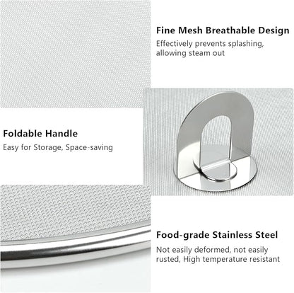 3 PCS Splatter Screen for Cooking, 25/29/ 33 cm Stainless Steel Grease Splatter Guard, Ultra Fine Mesh - Image 3