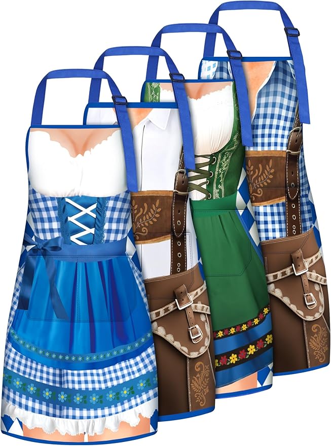 Geetery 4 Pcs Chicken Aprons for Women Rooster Print Apron Waterproof Adjustable for Kitchen Cooking by Geetery