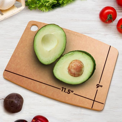 Wooden Cutting Board for Kitchen - Small Composite Wood Cutting Boards Dishwasher - Thin, BPA Free & Eco-Friendly Chopping Board (11.5 x 9 Inch, Natural) - Image 2