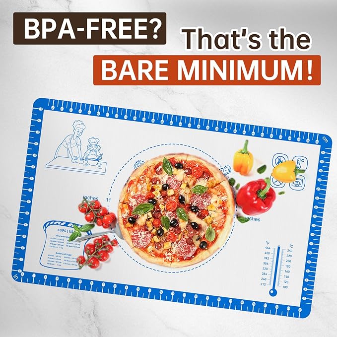 Silicone Baking Mat With 10 Recipes,Silicone Macaron Baking Sheet for Cookie, Pizza, Surdough, Pastry,Dough Rolling out, Non Stik and 480°F Oven Safe - Image 5