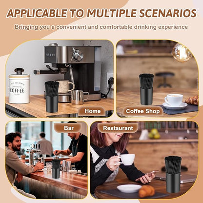 200 Pcs Black Coffee Stirrer Sticks and Holder Set 7 Inch Plastic Coffee Stir Straws with Holder Cocktail Drink Stirrers Mixing Milk Cocktail Drinks Supplies for Coffee Bar Home Party - Image 7