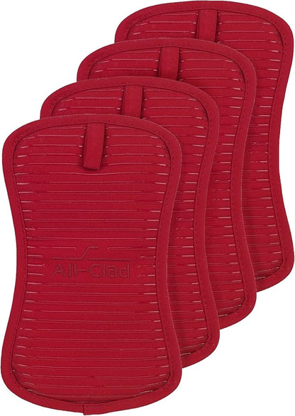 All-Clad Premium Pot Holder & Hot Pad: Heat Resistant to 500 Degrees - 100% Cotton, 10"x6.25" Hot Pad for Kitchen and Barbeque, 4-Pack, Chili by All-Clad