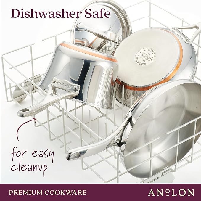 Anolon Stainless Steel & Hard Anodized Aluminum, Cookware Set (11 Piece) - Image 4