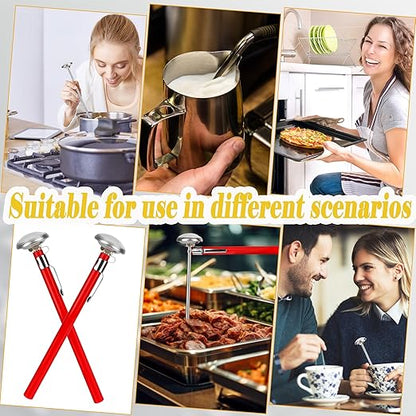 14 Pcs Stainless Steel Food Thermometer with 1 Inch Dial Pocket Kitchen Thermometer Instant Read for Milk Foam Frothing Meat Coffee Drinks Chocolate Water Oven Cooking Probe Long Stem