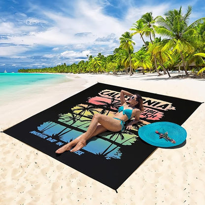 HIHOHO Beach Blanket Waterproof Sandproof Extra Large Beach Mat 79" X 83"/120"x108"for 1-8 Adults Quick Drying Durable Outdoor Picnic Mat for Beach Travel Camping Hiking