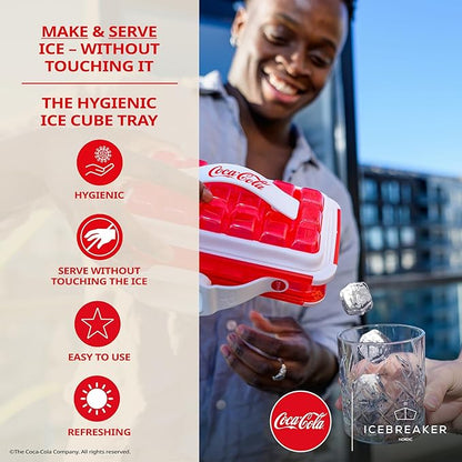 ICEBREAKER Nordic POP Ice Cube Tray With Lid and Coca-Cola® Design - NO SPILL Ice Cube Trays For Freezer - NO TOUCH Trays For Freezer With Lid - Make And Serve 18 Ice Cube Without Touching the Ice - Image 2