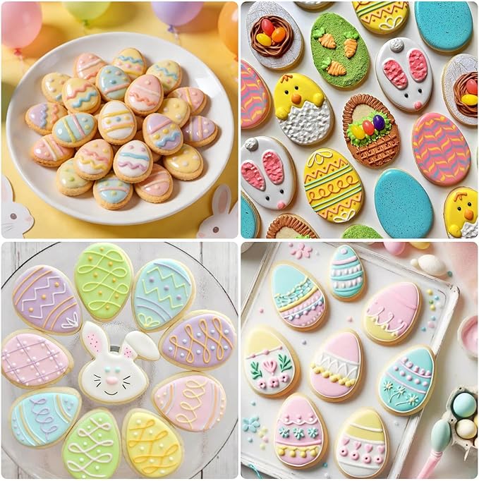 AIERSA Mini Egg Cookie Cutter,Round Small Easter Cookie Cutters,1.2 Inch Tiny Egg Shaped Cracker Cutter,20 Cavity Metal Stainless Steel Easter Cracker Cutters