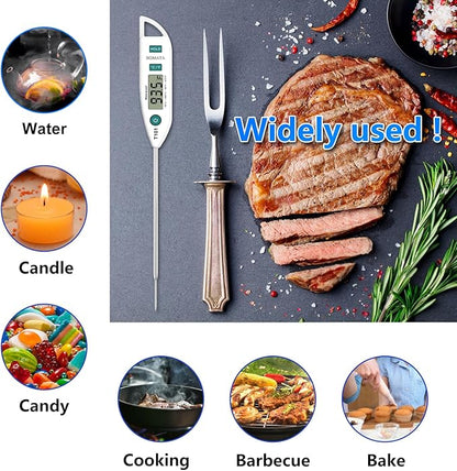 BOMATA Waterproof IPX7 Thermometer for Water, Liquid, Candle and Cooking. Instant Read Food Thermometer with Long Probe for Cooking, Meat, BBQ! T101 White - Image 7