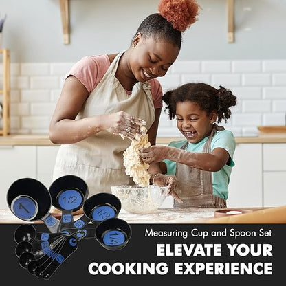 Chef Craft Easy to Read Plastic, Measuring Cup Set, 10 piece set, Blue - Image 5