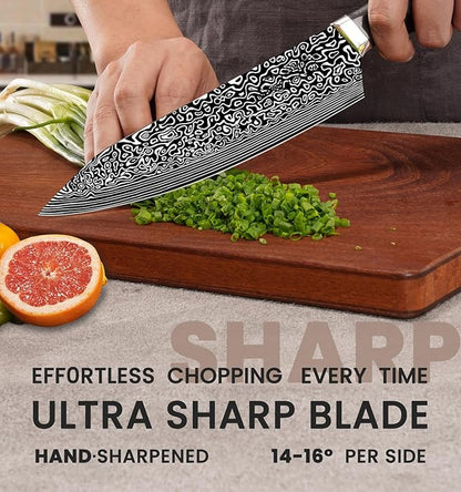 Knife Set, 15 Pieces Kitchen Knife Set with Built in Sharpener, High Carbon German Stainless Steel Knife Block Set, Dishwasher Safe, Mothers Day Gifts - Image 7