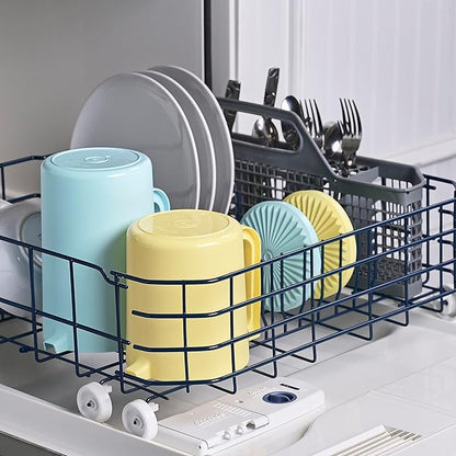 Tupperware Heritage Pitcher Set in Vintage Blue and Yellow Colors, Dishwasher Safe and BPA Free (Set of 2, 1.5 Qt./2 Qt.)