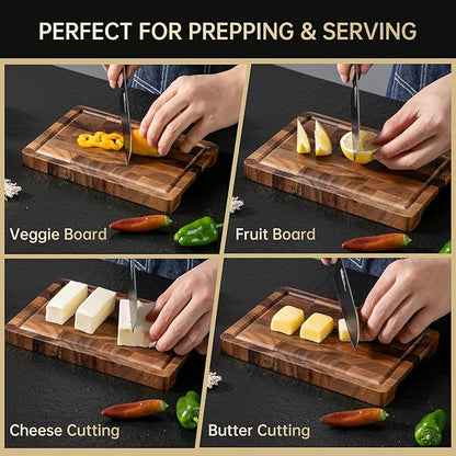 THETCHRY Walnut Wood Cutting Board for Kitchen, Small Chopping Board Portable, Compact Size for Daily Prep Stable Use, 9"x6"x0.8" - Image 7