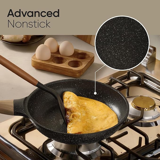 CAROTE 26PCS Pots and Pans Set Non Stick, Cookware Set Pots and Pans Induction Cook Ware, Nonstick Kitchen Cooking, PFOA Free, Black - Image 3