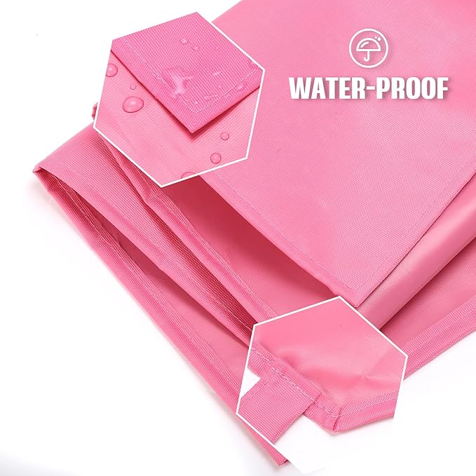 2 Pack Waterproof Rubber Vinyl Apron 40 Inch Chef Aprons for Men Heavy Duty Chemical Work Apron Extra Long Grilling Aprons with Adjustable Bib Apron for Dishwashing Lab Butcher Cooking Kitchen PINK - Image 3