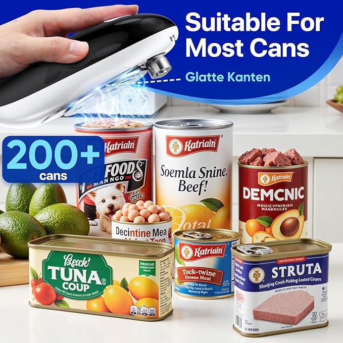 Electric Can Opener, Can Opener for Seniors, Suitable for Any Size Cans, Hands Free, Smooth Edge, Battery Powered, Automatic Can Opener is an Ideal Kitchen Gadget for Women and Left Handed People - Image 2