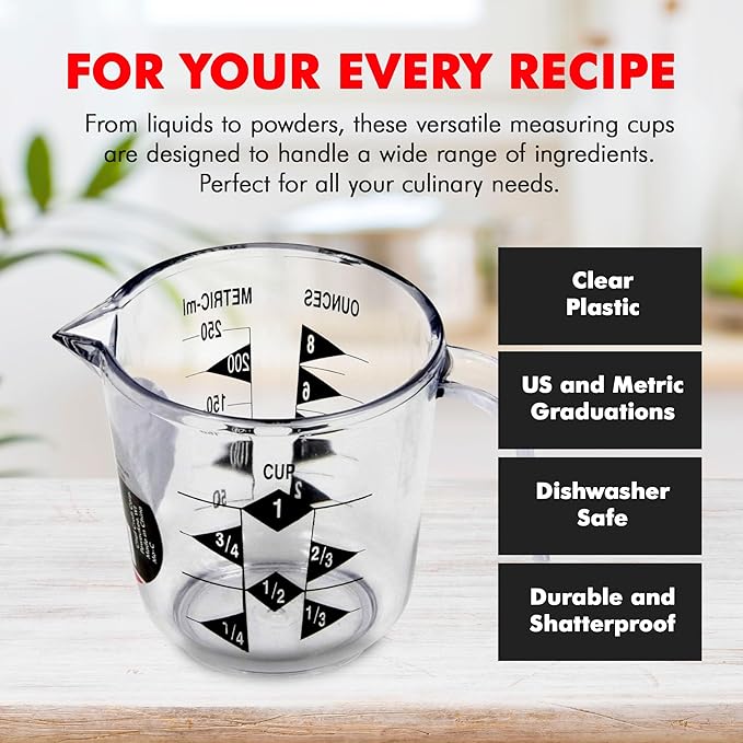 Chef Craft Select Plastic Measuring Cup, 1 Cup Capacity, Clear - Image 4
