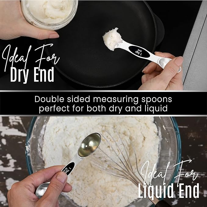 Nextop Stainless Steel Magnetic Measuring Spoons Set – 9 Pieces Dual-Sided Stackable Magnetic Teaspoons and Tablespoons for Dry & Liquid Ingredients – Kitchen Gadgets for Baking & Cooking – Black - Image 6