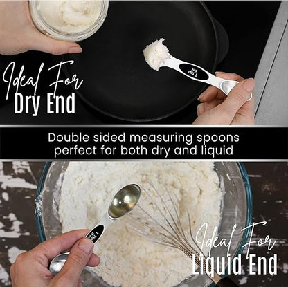 Nextop Stainless Steel Magnetic Measuring Spoons Set – 9 Pieces Dual-Sided Stackable Magnetic Teaspoons and Tablespoons for Dry & Liquid Ingredients – Kitchen Gadgets for Baking & Cooking – Black - Image 6