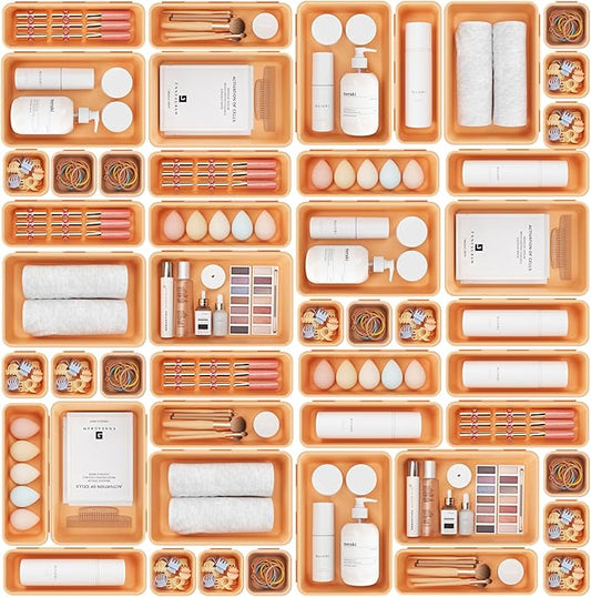 A-LUGEI【】【5 Size】Tool Box Organizer Tray Divider Set, 【Orange】 Desk Drawer Organizer,Garage Organization and Storage Toolbox Accessories Rolling Tool Chest Cart Cabinet WorkBench Part by A-LUGEI