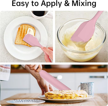 5-Piece Silicone Spatula Set - Heat Resistant 446°F Food Grade BPA Free, Nonstick Cookware Safe Dishwasher Safe Kitchen Tools for Baking, Cooking, Stirring, Multicolor.