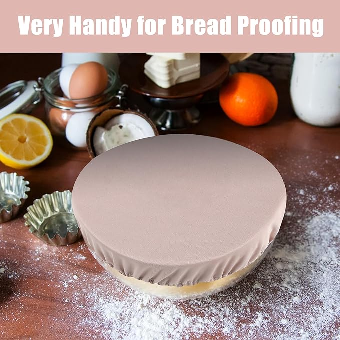 wegreeco Elastic Reusable Bowl Covers for Bread Proofing, Fabric Cloth Sourdough Bowl Covers for Proofing - Set of 3, Rose Gold