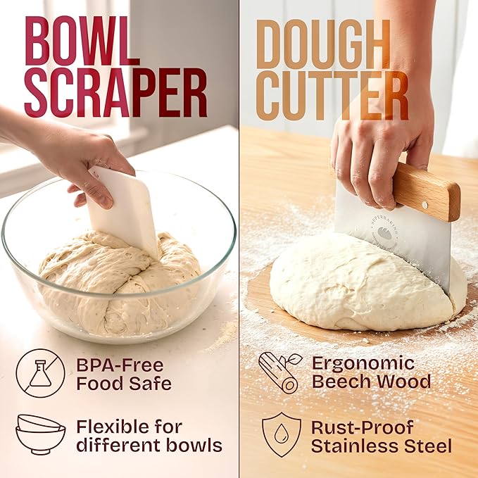 Superbaking 10" Oval Banneton Bread Proofing Basket – Sourdough Starter Kit for Crusty Artisan Style Loaves, Includes Essential Bread Baking Supplies & Tools - Ideal Gift for Bakers - Image 7