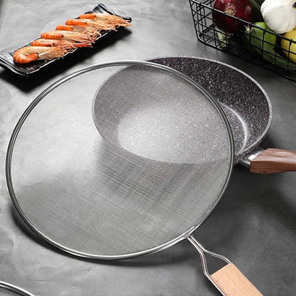 3 Pieces Grease Splatter Screen for Frying Pan, Splatter Guard Mesh Stainless Steel Grease Guard Shield for Kitchen Frying Pan Cooking Supplies Set of 9.44", 10.8" and 12.5" inch (Wood Handle) - Image 7