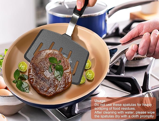 Mixed 5 Piece Silicone Spatula Set, 600F Heat-Resistant No-Melt Rubber Spatula Handle and Blade - Kitchen Cooking Utensils for Nonstick Cookware, Spatula Turner for Egg,Pancake,Burger- Dishwasher Safe - Image 3
