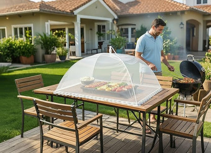 Extra Large Mesh Food Covers for Outside (2pcs*40 x 24 in & 2pcs*32 x 24 in) Collapsible and Reusable Food Tents Food Covers for Outdoors Picnic, BBQ, Camping, Party Supplies