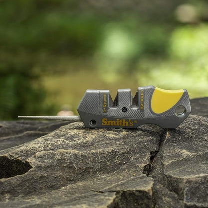 Smith’s Pocket Pal Tactical Knife Sharpener - 2 Stage Sharpener & Diamond Sharpening Rod - Pocket Clip - Outdoor Hunting Knife & Hook Sharpener - Compact & Lightweight - Image 3